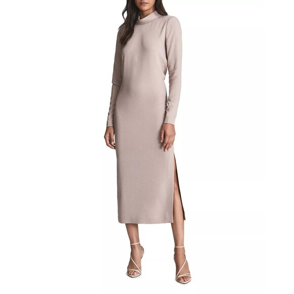 New! REISS Martha Cutout Tie Back Midi Sheath Dress Size 8 41306 - Picture 3 of 14